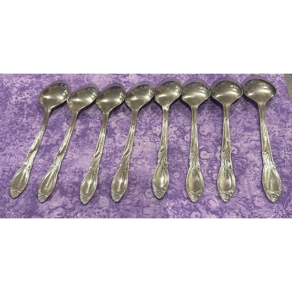 Farberware Majestic‎ Soup Spoon Spoons Stainless Steel Flatware Set of 8